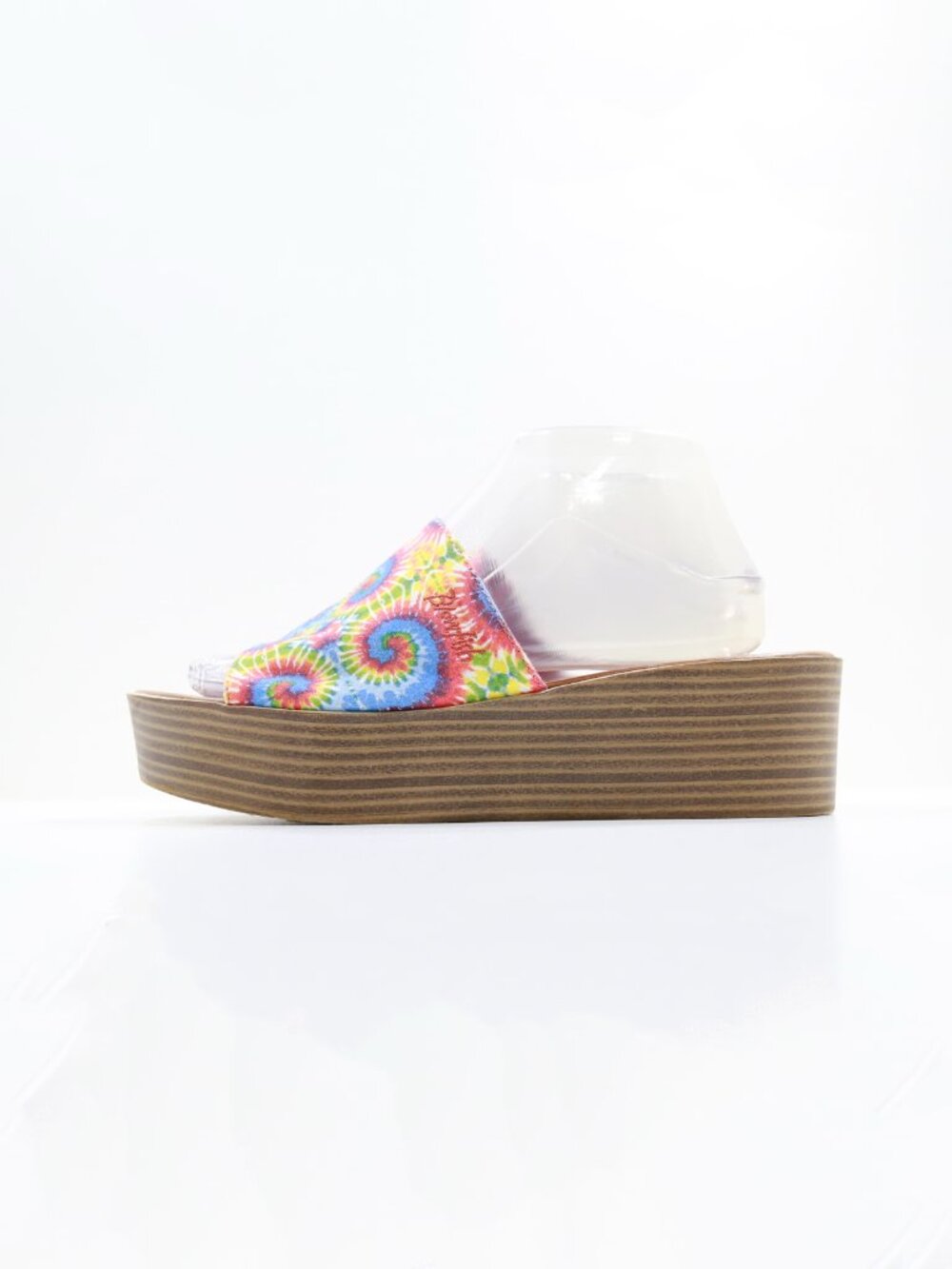 Blowfish Malibu Tie Dye Canvas Chunky 2" Platform Slide Sandals - 9